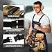 COMOWARE Tool Belt for Electricians & Construction Workers, Adjustable Heavy Duty Work Belt with Magnetic Zone, 17-Pocket Detachable System, Padded 600D Polyester Tool Belt for Men, Coffee Brown