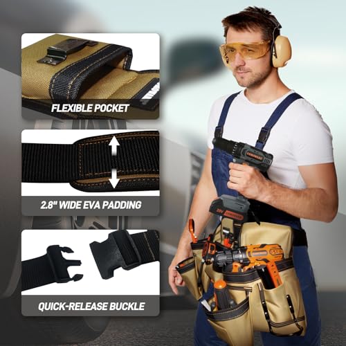 COMOWARE Magnetic Tool Belt 17-Pocket