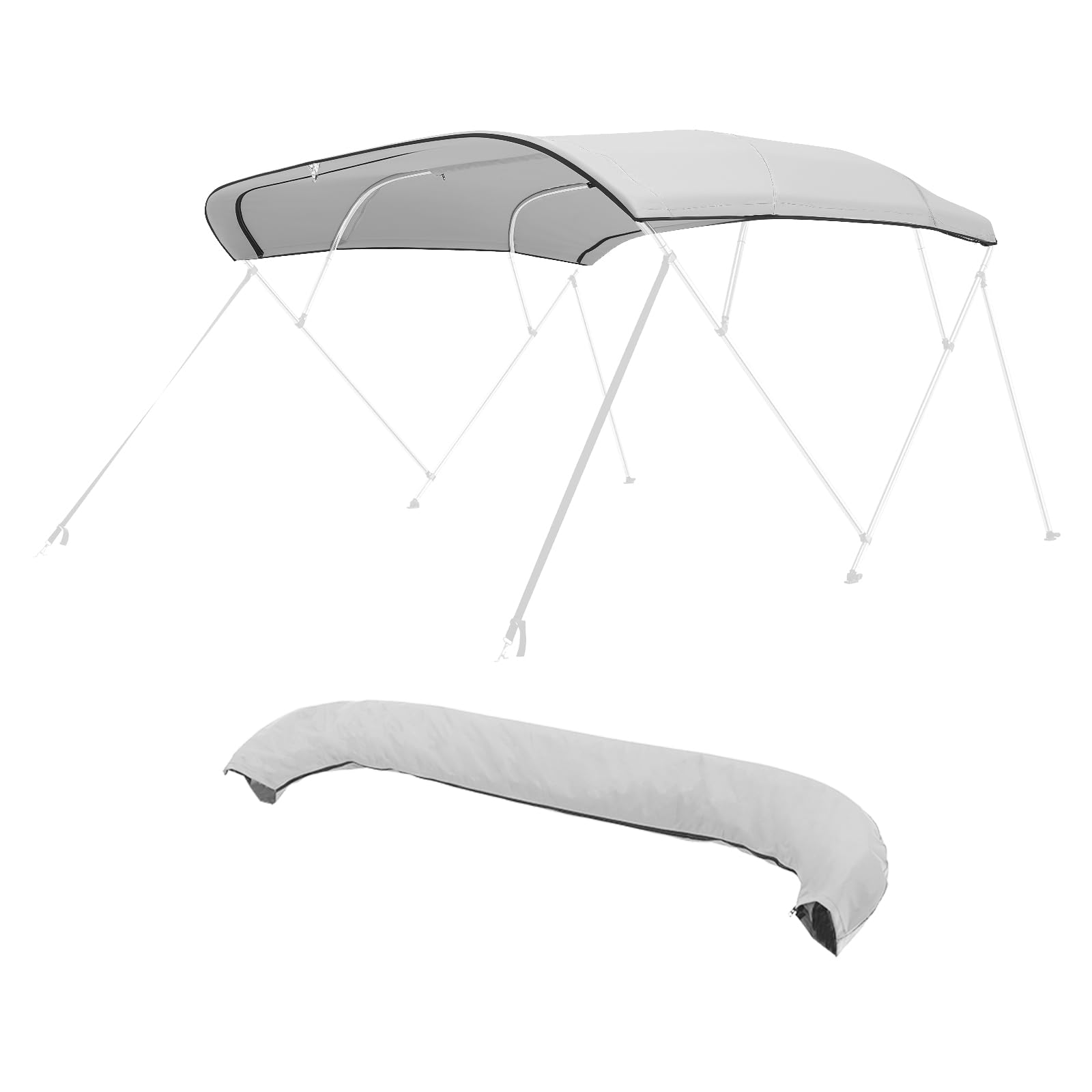 VEVOR Tendalino Bimini per Barca, Tendalino di Ricambio a 4 Archi 271 x 244 a 262 cm Tessuto Marico 600D Impermeabile, Kit Bimini Capottina Parasole di Ricambio per Gommone Barche, Senza Telaio