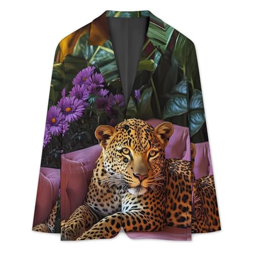 Leopard Sofa Men's Blazer Printed Button Suit Jacket Slim Sport Coat Blazers3