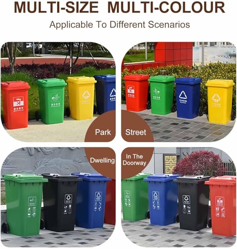 Cubo de basura comercial resistente con ruedas para zonas de exterior 3