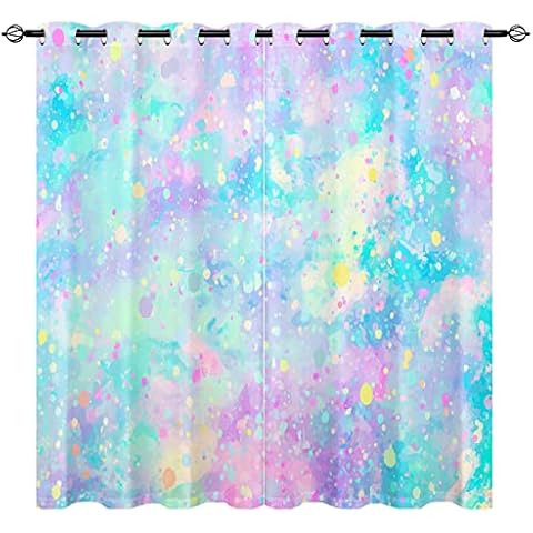 YUANZU Rainbow Mesh Curtains for Kids Cover