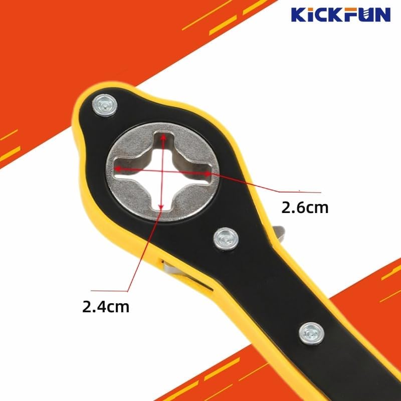 Auto Labor-Saving Jack Ratchet Wrench for Car Scissor Jack, 360°Swivel Tire Wheel Jack Lift Speed Handle Repaire Tool for Car/Vans/Travel/SUVs,Cross Head with Conver image 5