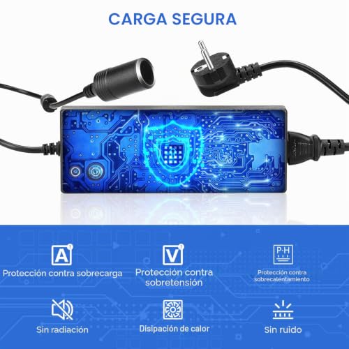 Convertidor de corriente de 120W y 10A para usar accesorios de coche en casa con adaptador de 12V 3