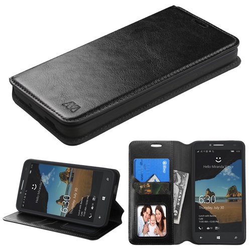 Alcatel One Touch Fierce XL Phone Case , The Smart Choice (Tm) Wallet Case Pouch Cover Fold Stand Case Premium Leather Wallet Flip Case Pu Leather with Card Slots(black)