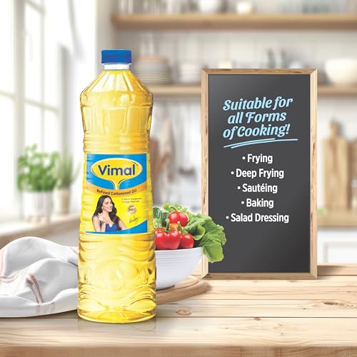 Image of Vimal Cottonseed Oil: Healthy Kapasiya Tel, Refined Cooking Oil for Balanced Diet | Pure Cottonseed Oil (1L)