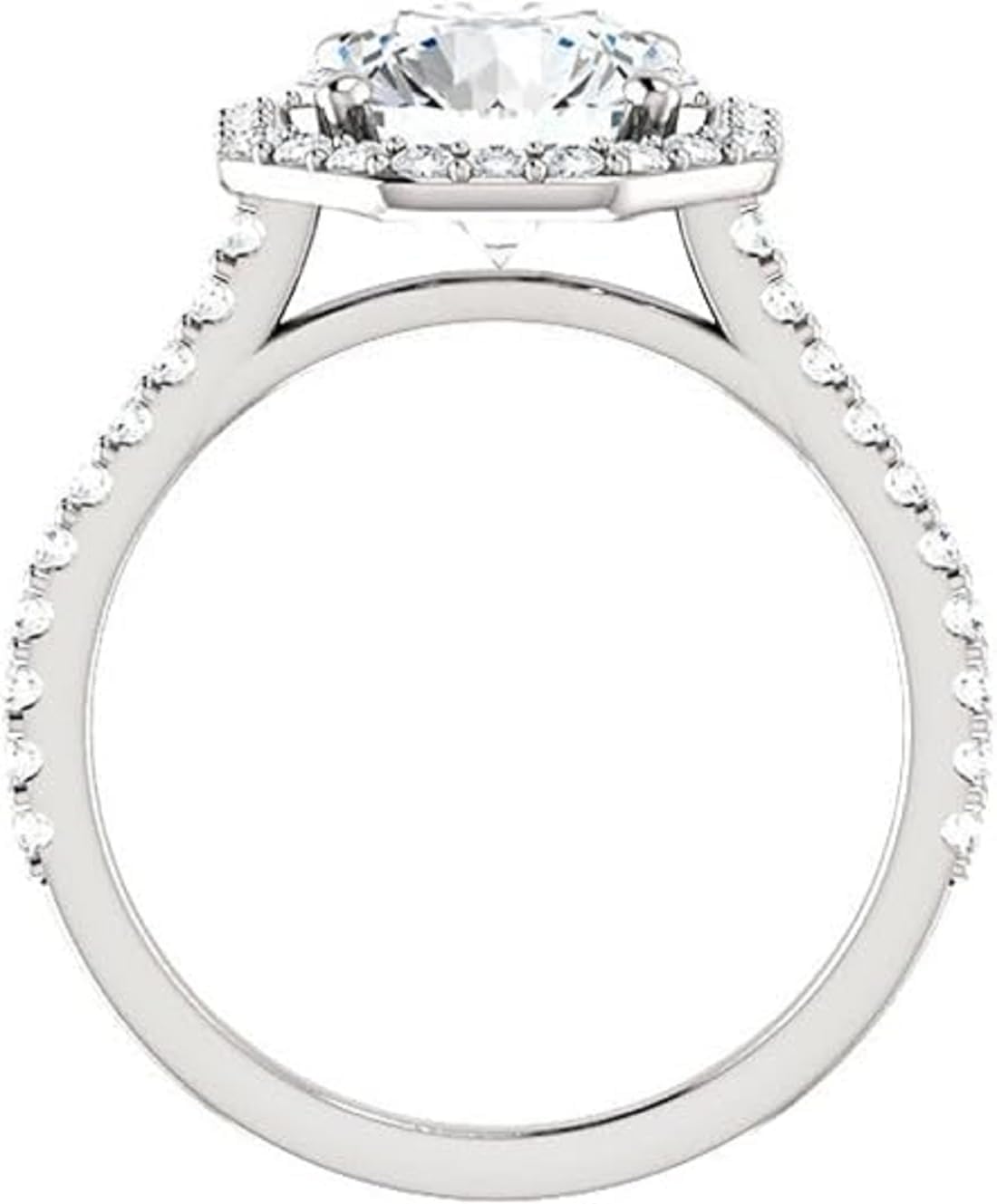 Moissanite Engagement Ring | 1CT-5CT Round Cut Infinity Accent Bridal Ring | VVS1 925 Silver 10K/14K/18K Solid White Gold | Vintage Antique Anniversary Ring Gift for Women