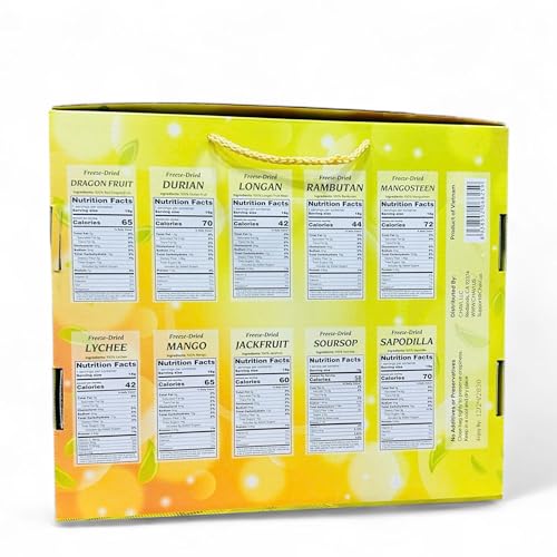 Image of CHAVI Freeze Dried Exotic Tropical Fruits | Pack of 10 | Gift Box - No Added Sugars or Preservatives - Non-GMO, Vegan, Gluten-Free | 180 g | 6.4 oz