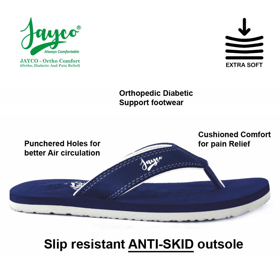 Image of Jayco Ortho Comfort Slippers - Pain Relief with Soft Breathable Fabric, Perforated Hole Design with Cozy Fit, and Durable Construction for All-Day Ease
