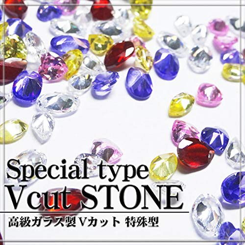 超高品質 クリスタルガラス Ｖカットストーン、ローズとライトローズ、90pcs Amazon | 高級ガラス製 Vカットストーン 特殊型 （メッキなし） 3粒