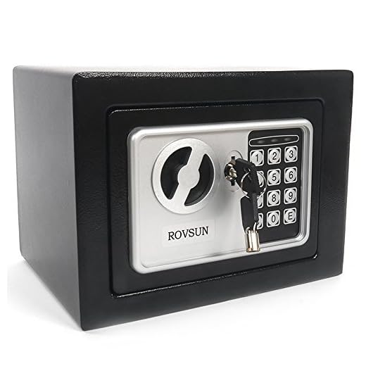 ROVSUN 0.17 CF Electronic Security Safe Box Mini Portable Digital Cabinet with Keypad Lock & Solid Steel, Great for Home Office Hotel Business Cash Jewelry Wallet, Battery Included