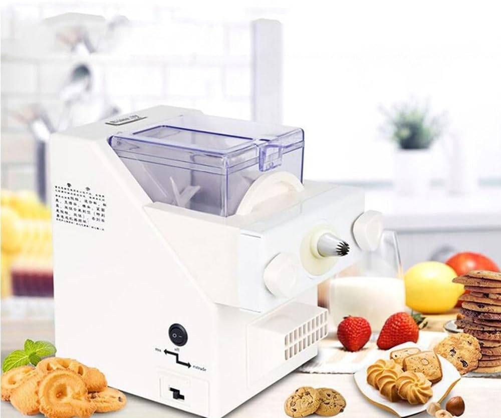Automatic Electric Cookie Press Maker,Biscuit Form Machine,Includes 6 Cookie Molds,Easy Handling,Versatile Functions,50-60 RPM/Min Speed,for Dessert Shop