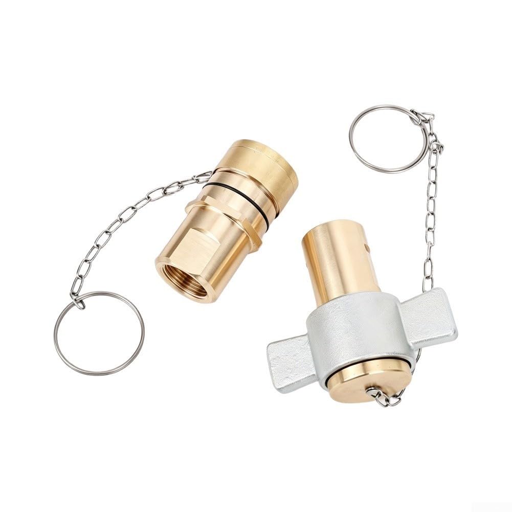 1 Zoll NPT Wet Break Kupplung Messing 3000 PSI - Hydraulik für schnellkupplung für Kipper & Schwerlastmaschinen mit für flügelmutter