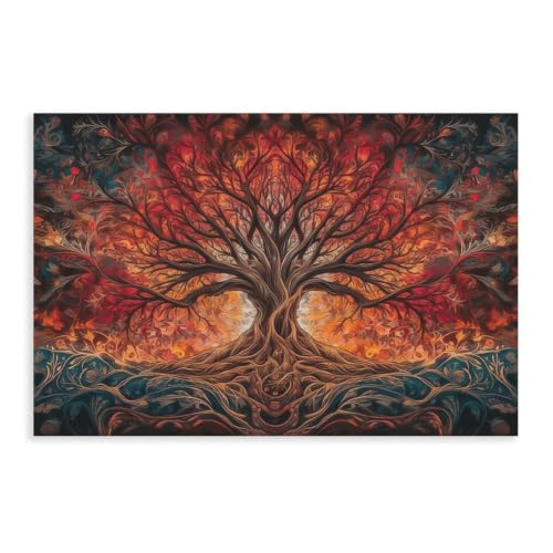 Poster arbre de vie sans cadre 40x61 cm toile imprimerie moderne