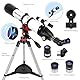 MEEZAA Teleskop, Teleskope für Erwachsene Astronomie Profi, 90mm Blende 800mm AZ Mount Refraktor Teleskop für Kinder und Anfänger, Teleskope Astronomisches zur Beobachtung von Mond und Planeten