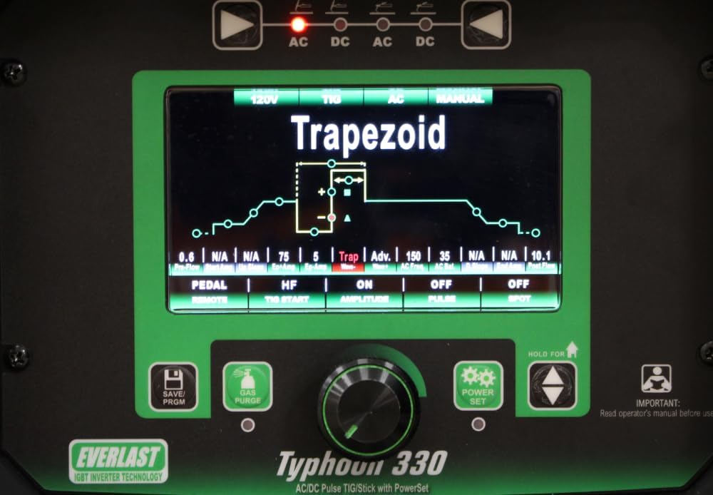 Typhoon 330 TIG/Stick Welder Machine - AC/DC TIG DC Stick 220/240 Dual Voltage Welding Tool