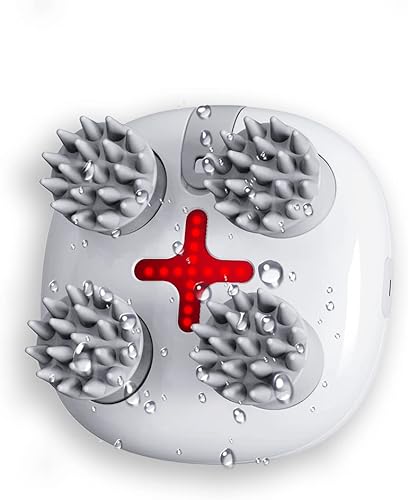 Miniatura 9 de HaoToning Masajeador eléctrico para cuero cabelludo, rascador de cabeza que imita masaje de cuatro dedos, recargable e impermeable, masajeador de