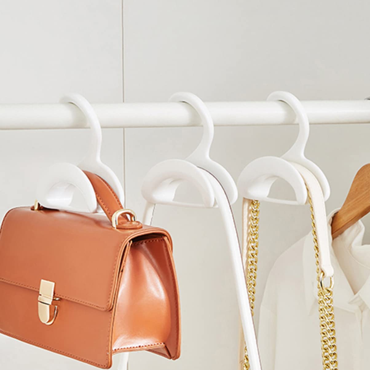 Lot De 4 Crochets De Suspension Pour Sac à Main, Organiseur De Sac à Main – Cintre De Rangement Sur Le Placard Pour Ranger Et Organiser Des Sacs à Main, Sacs à