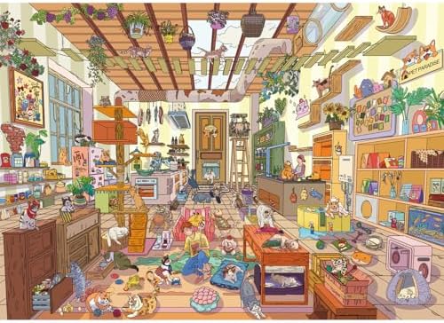HUADADA 1000 Teile Puzzle-Tierparadies | Mattes Öldruck,augenschonend, staubfrei,Sehr guter Halt der Puzzleteile
