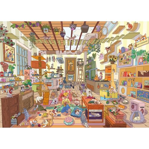 HUADADA Puzzles de 1000 pièces pour adultes « Pet Shop » - Puzzle 1000 pièces pour hommes et femmes