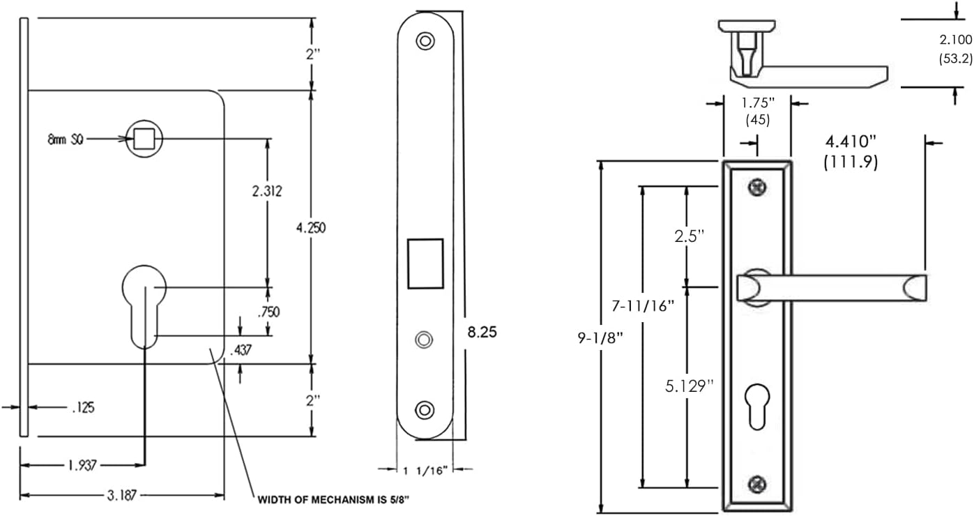 FPL Pickfair Patio Sliding Door Lock (California Classics Replacement) - Oil Rubbed Bronze (US10B)