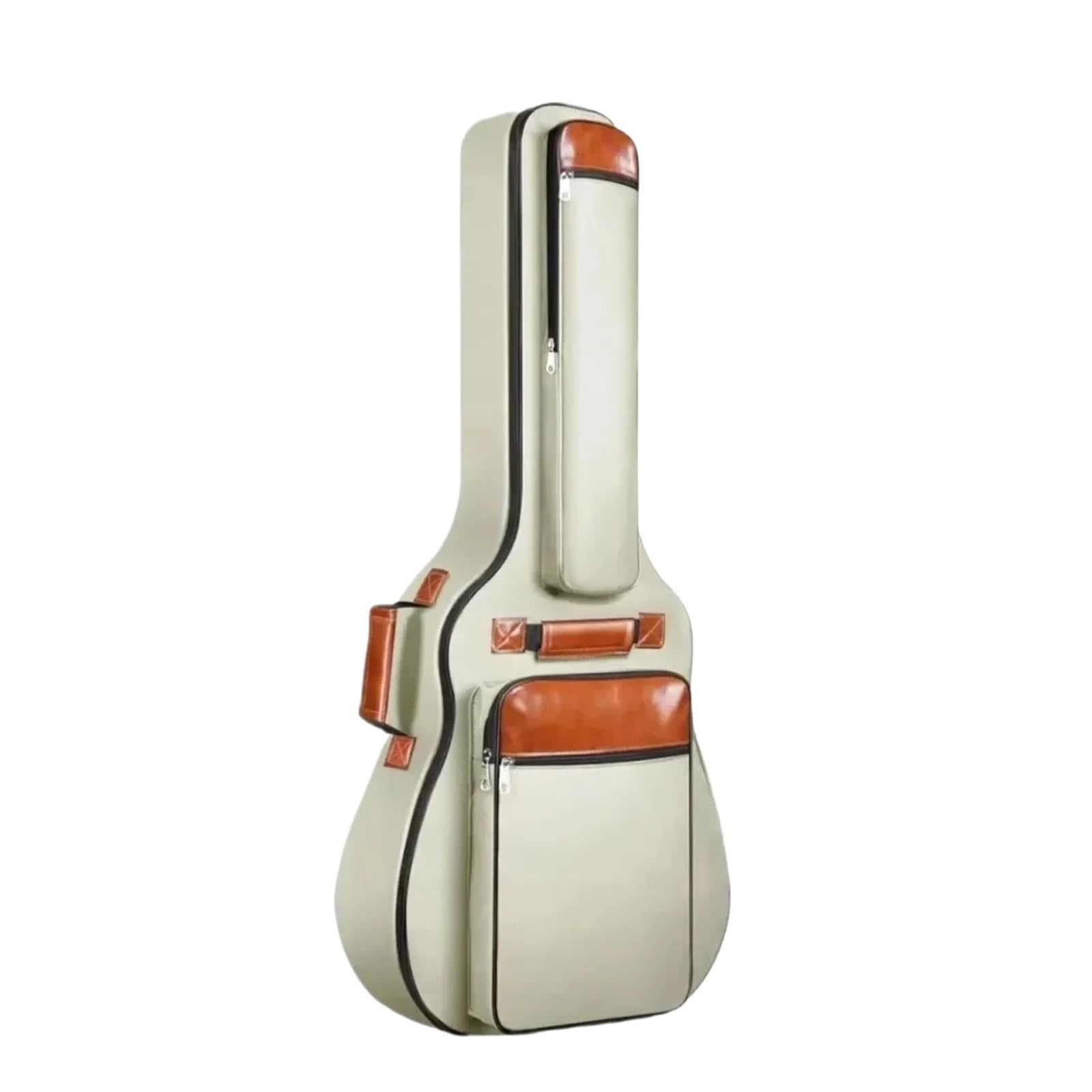 Gitarrentasche Gitarrentasche, 41 Zoll, verdicktes wasserdichtes Oxford-Nylon, Doppelgurte, mit Baumwolle gepolstertes Gitarrenetui(Khaki)