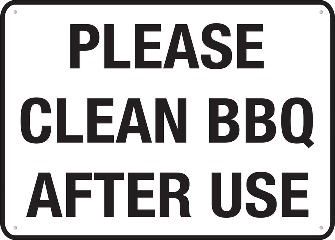 Please Clean BBQ After Use Aluminum Metal Sign 12"x8" Rust-Free Pre-Drilled Holes Weather Resistant For Home/Office/Business/Yard Use