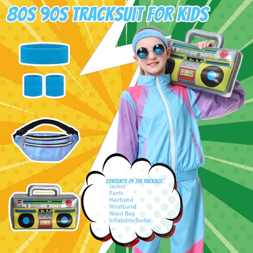 Disfraz completo 80s para niños con 6 piezas miniatura 2