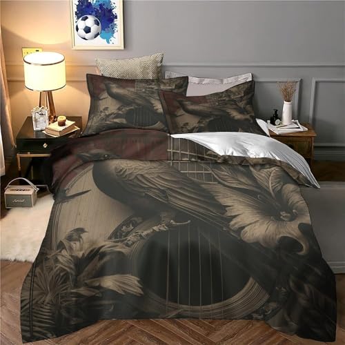 Parure de lit microfibre 3D facile à enfiler avec zip invisible pour lit simple - 5