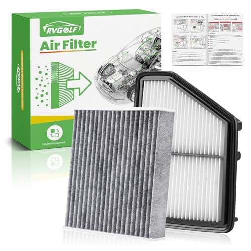 RVgolf Engine+Cabin Air Filters Set Fit for Honda Civic 2016-2026 (2.0L) HR-V HRV 2023-2026 (2.0L) (Only Naturally Aspirated Not for Type-R!) AC Filter Replacement CF11182 CA12051