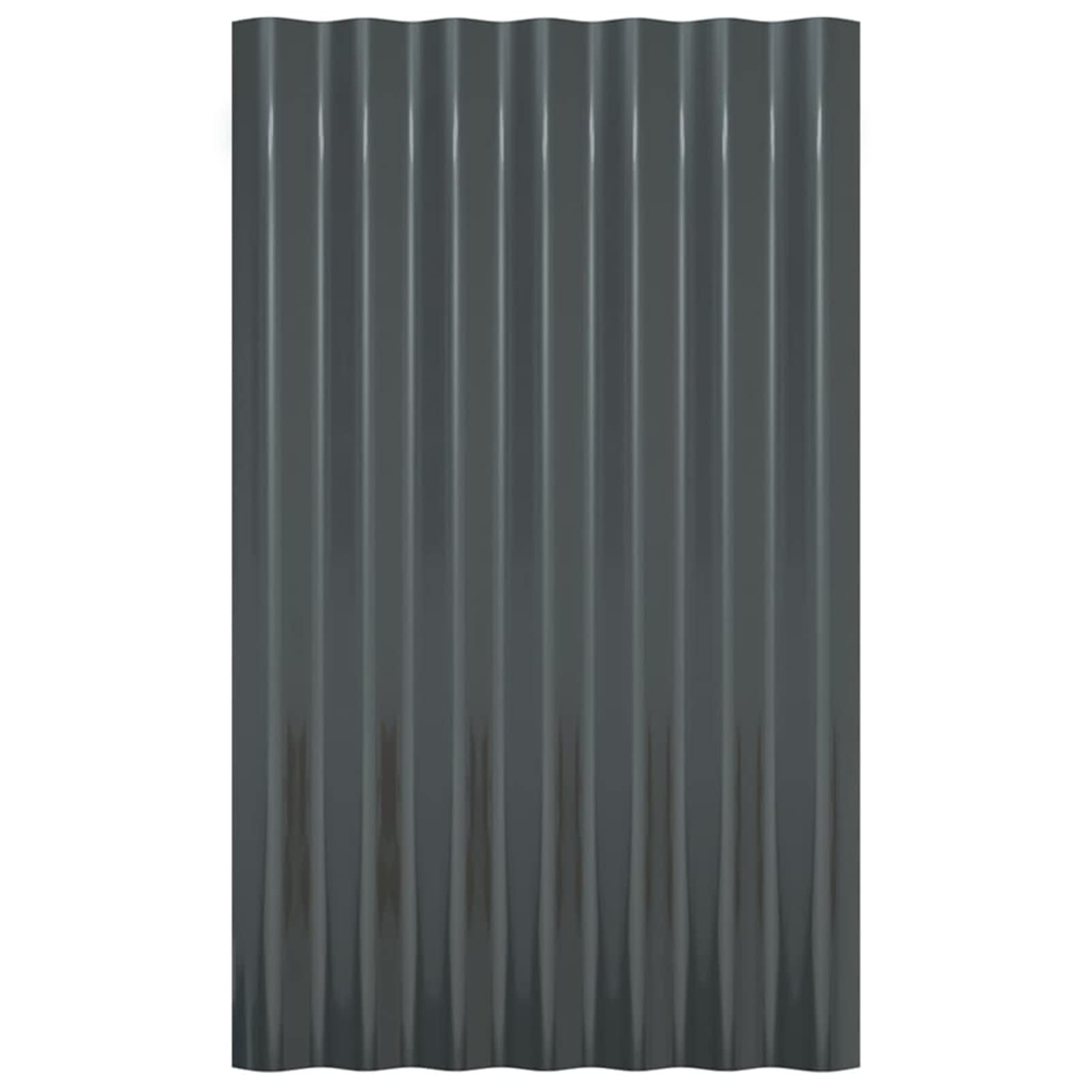 Homgoday Pannelli tetto 36 pz acciaio rivestito grigio antracite 60 x 36 cm pannello per tetto in acciaio zincato casa casa giardino fai da te tetto cupola tetto piatto tavola