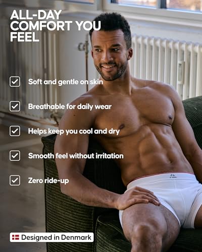 Image of DANISH ENDURANCE 3 Pack Bamboo Viscose Boxer Briefs, Breathable Men's Underwear