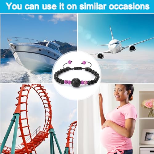 Image of Sureio 6 Pcs Motion Sickness Bracelets Cruise Essentials Adjustable Anti Nausea Wristband for Adults Car Sea Air Sickness Relief