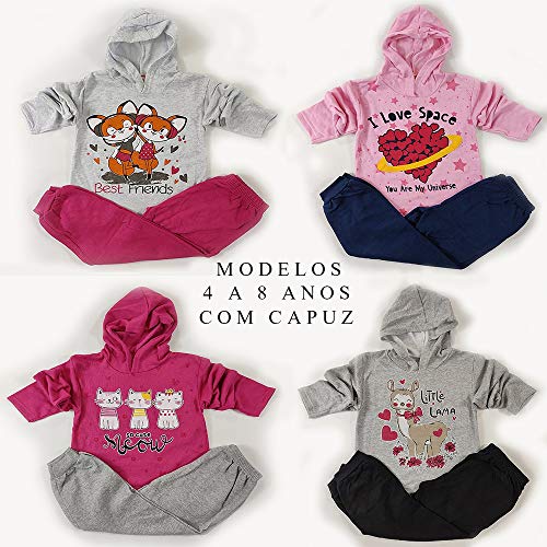 KIT com 3 Conjuntos de Inverno Calça+Blusa Menina (4)