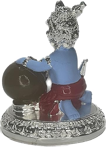 Image of Makhan Chor Idol Kanha Ji Matki Krishna Murti for Home Office Decor Silver Plated Makhan Chor Krishna Idol Statue for Janmashtami Puja Decoration Gifting