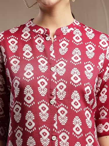 Image of Stylum Women's Floral Printed Rayon A-Line Kurta