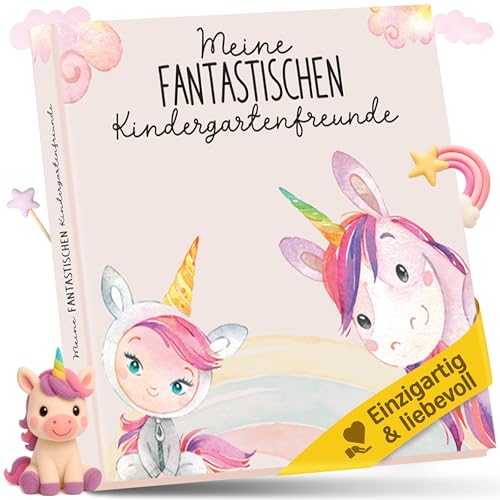 lila liebt dich Freundebuch Kindergarten Einhorn I Kindergarten Freundebuch - Kindgerecht mit Kreativseite Geburtstagsliste & mehr I Liebevoll gestaltetes Kindergartenfreundebuch Mädchen