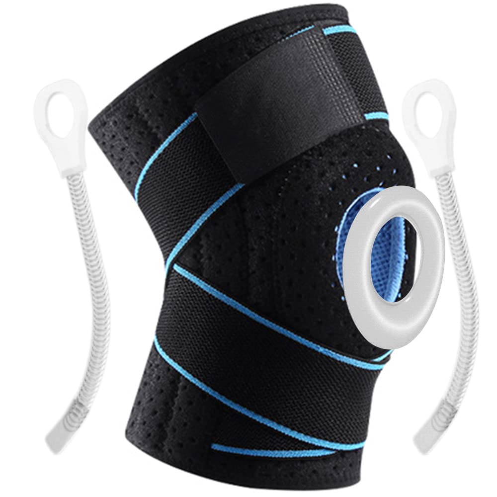 Dress Cici Knee Support with Gel Pad, Double Support Bar on Each Side, Compression Straps, Breathable Holes, Top Grade Knee Brace.