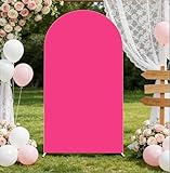 SOMUAUY Cubierta de fondo de arco rosa intenso de 7 pies, decoraciones de arco de globos de elastano