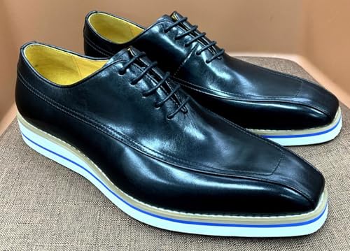 Santimon Mens Oxfords Formal Dress Suit Shoes Genunie Leather Wingtip Modern Prom Shoes Men's Fashion Business Casual Luxury Wedding Tuxedo Shoes for Men4