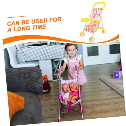 Carrito de muñecas para niñas con accesorios de cochecito compacto 5