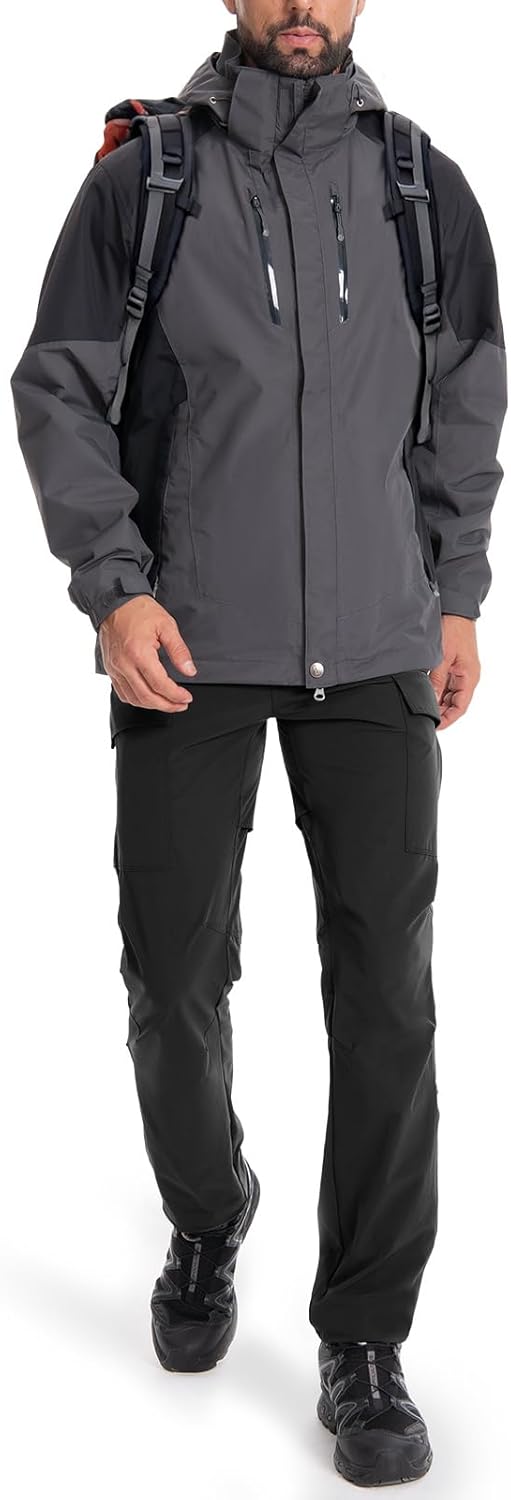 Moosehill Hiking Pants Men Stretch: Breathable Waterproof Quick Dry Lightweight Nylon Spandex Pants for Fishing Travel