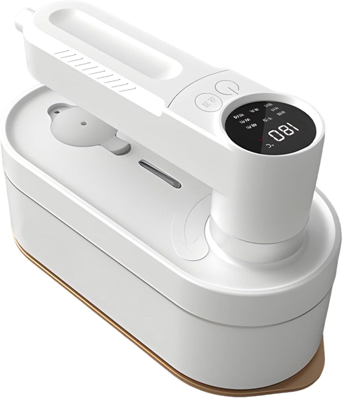 Handheld Steamer For Clothes, Portable Mini Steam Iron, Pearl White With 6+2 Gear And Digital Display, 10 S Automatic Power-Off, Rotatable Handle Travel Iron, Anti-Scald Base