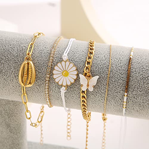 Image of Shining Diva Fashion Stylish Multilayer Gold Plated Bangle Bracelet for Women and Girls
