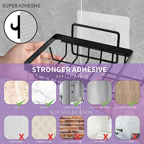 Carrie Joe Soap Holder Self Draining Soap Dish Razor Holder for Shower Wall Not Punched Easy Clean Bar Soap Holder Fit for Bathroom, Kitchen Sink - Thumbnail 3