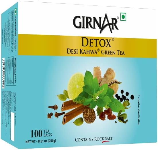 Girnar Detox Green Tea (Desi Kahwa) (50 Tea Bags)