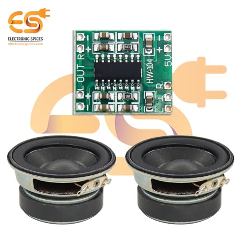 Image of Electronic Spices Combo of Mini 3Watt Speaker 4ohm Speaker with PAM8403 Mini 2 Channel 3W Stereo Class D Audio Power Amplifier Module Board