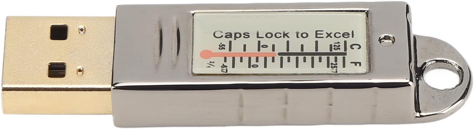 Jeffergarden USBコンピューターサーモメーター デロガー機能搭載 防水温度センサー 警告音機能付き 金属素材 ゴールド色