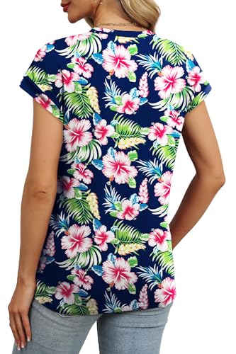 Image of Alaroo Womens Summer Tops Short Sleeve Shirts Crew Neck Tshirt Cute Trendy Tunic Blouses (S-3XL)