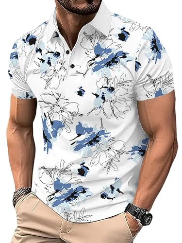 Image of Noble Monk Men's Cotton Regular Fit Polo Neck Printed Half Sleeve T-Shirt